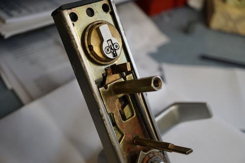 broken mortise lock getting repaired